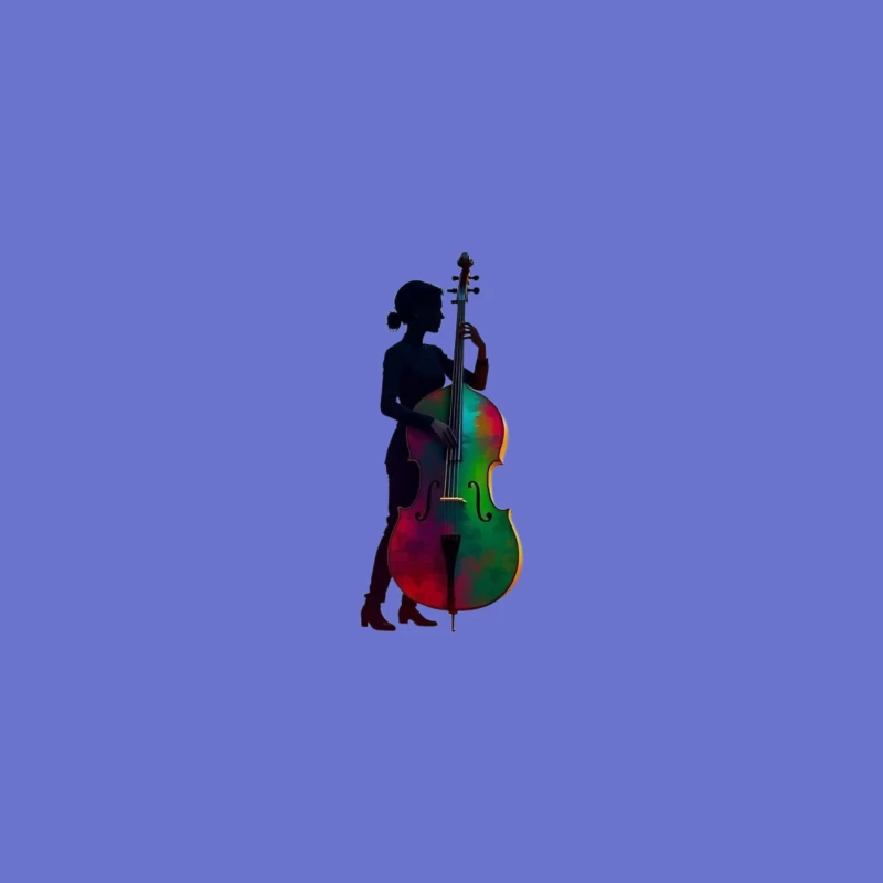 Colorful Silhouette of a Woman with a Cello iPhone Case