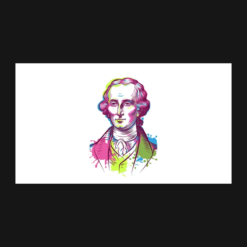 Vibrant Pop Art Portrait of Historical Figure Desk Mat