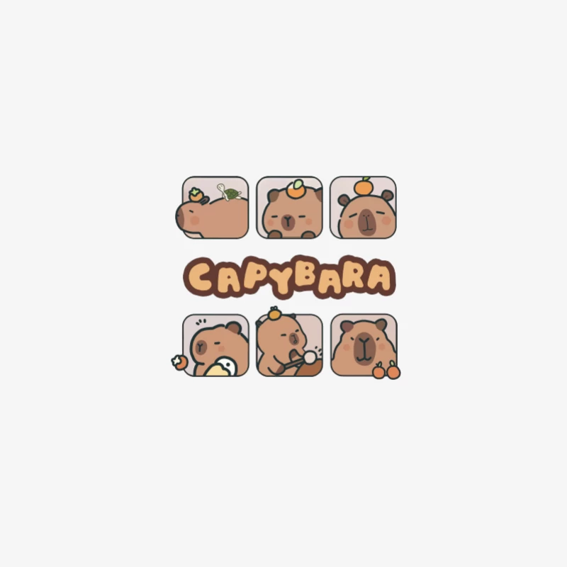 Illustrazioni carine di Capybara Maglietta maniche lunghe Uomo