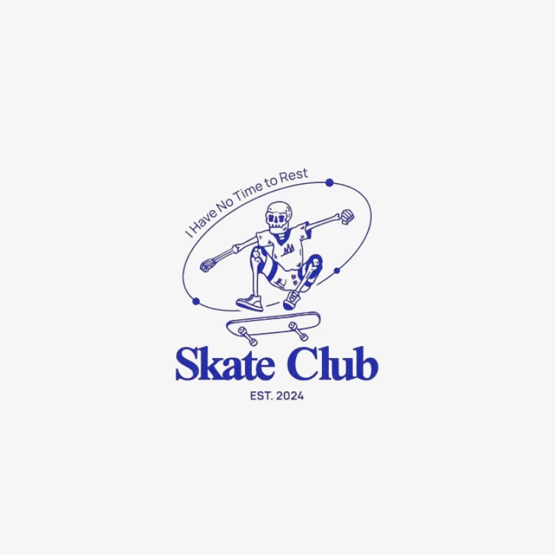 Skate Club Est 2024 Design mit Skelett Skater Herren Langarm T-Shirt
