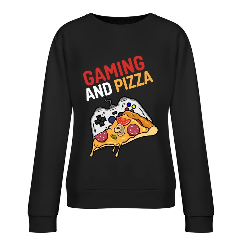Gaming und Pizza Spaß Damen Pullover Sweatshirt