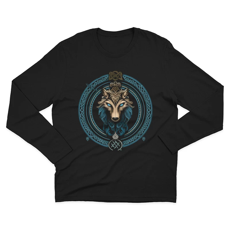 Mystic Celtic Wolf Male Long Sleeve T-Shirt