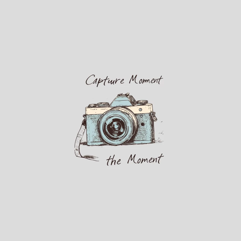 Vintage Camera Sketch: Capturing Moments in Retro Style Baseball Cap