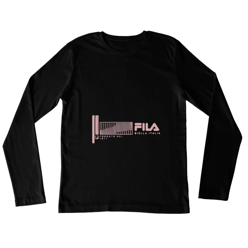 Fila Logo mit Barcode-Design Damen Langarm T-Shirt