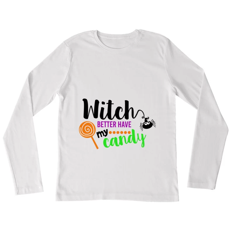 Demande de Bonbons Halloween Femme Manches Longues T-Shirt