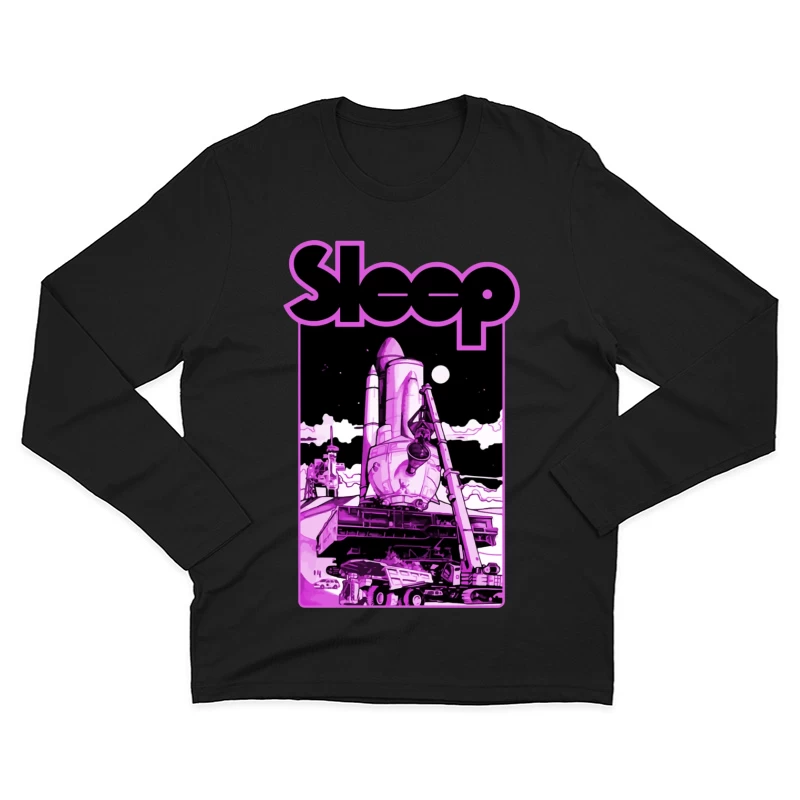 Sleep Band's Purple Rocket Industrial Space Art Male Long Sleeve T-Shirt