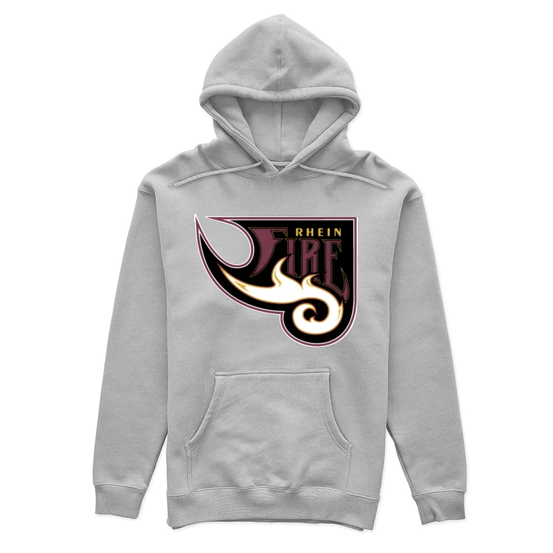 Rhein Fire Professional Football Team Logo with Stylized Flame Design Female Pullover Hoodie