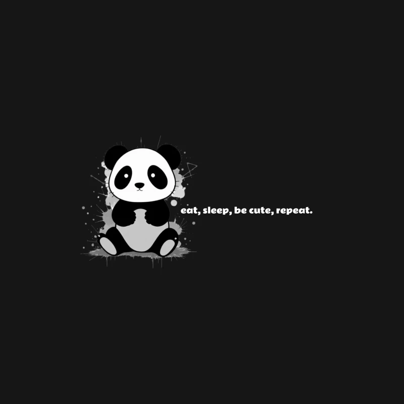 Cute Panda Illustration Male Long Sleeve T-Shirt