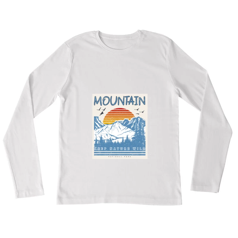 Berglandschaft bei Sonnenuntergang Damen Langarm T-Shirt