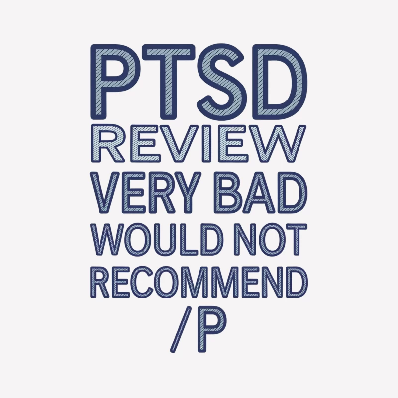 Sarcastic PTSD Review Typography: Dark Mental Health Humor Female T-Shirt