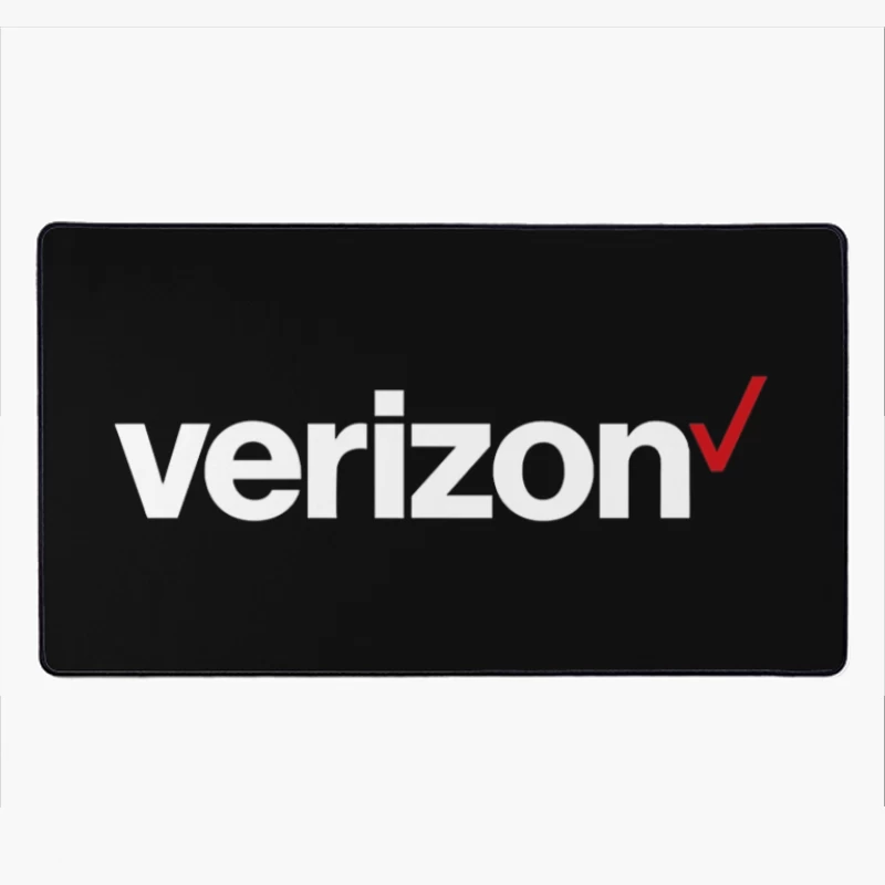 Verizon Corporate Logo with Red Checkmark Desk Mat