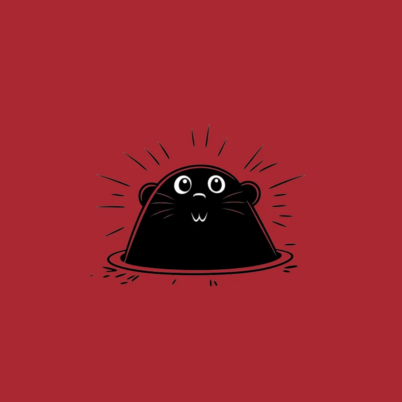 Adorable Cartoon Otter: Minimalist Black and White Illustration Baseball Cap