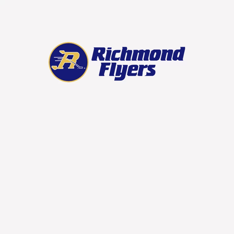 Richmond Flyers Hockey Team Logo in Blue and Gold Male T-Shirt