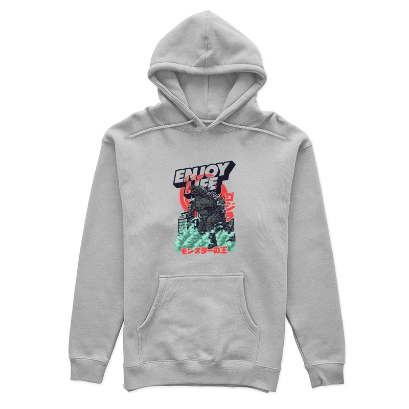 Godzilla Enjoy Life Graphic Female Pullover Hoodie