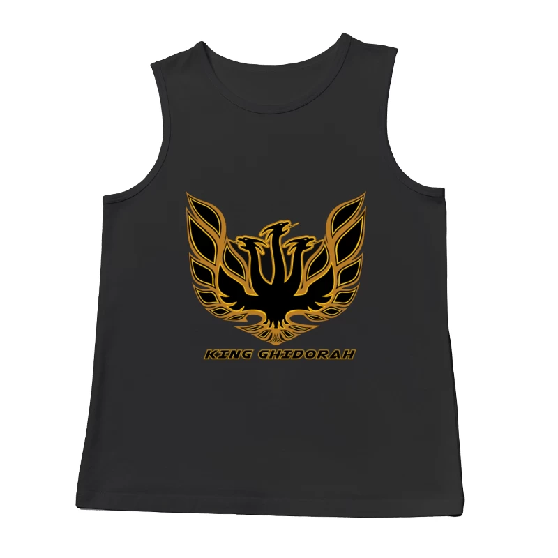 Black and Gold Phoenix King Ghidorah Emblem Logo Male Tank Top