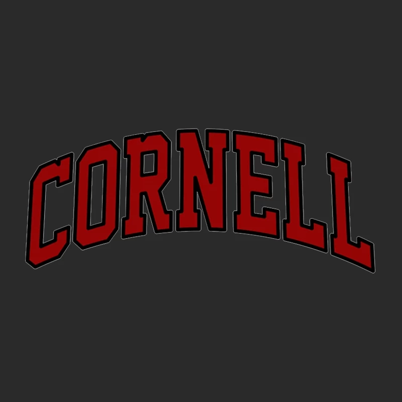 Cornell University Red Arched Text Logo Baseball Cap