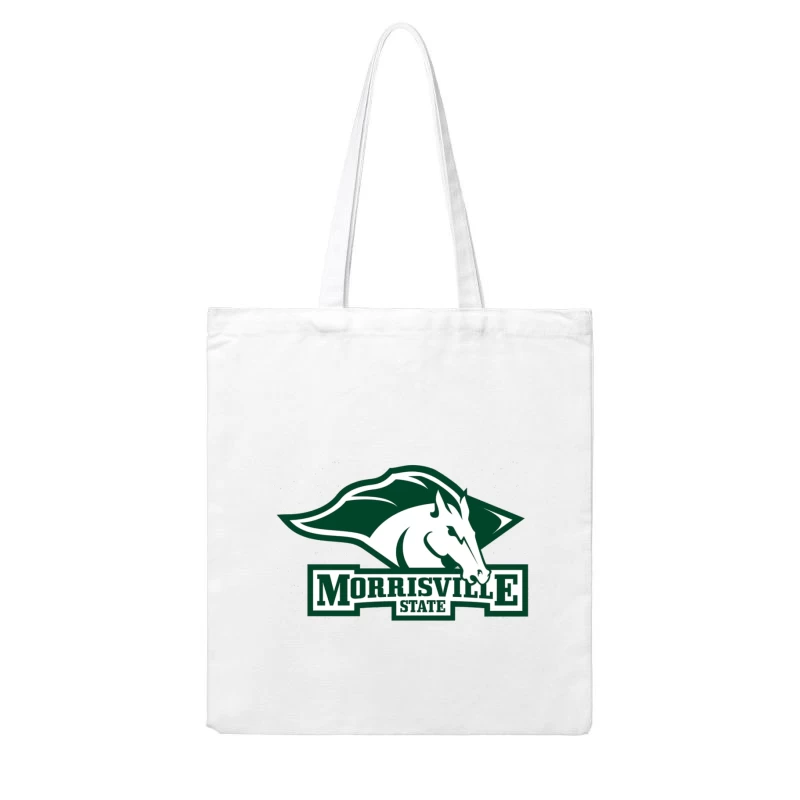 Morrisville State College Athletics Logo with White Horse Mascot Cotton Tote Bag