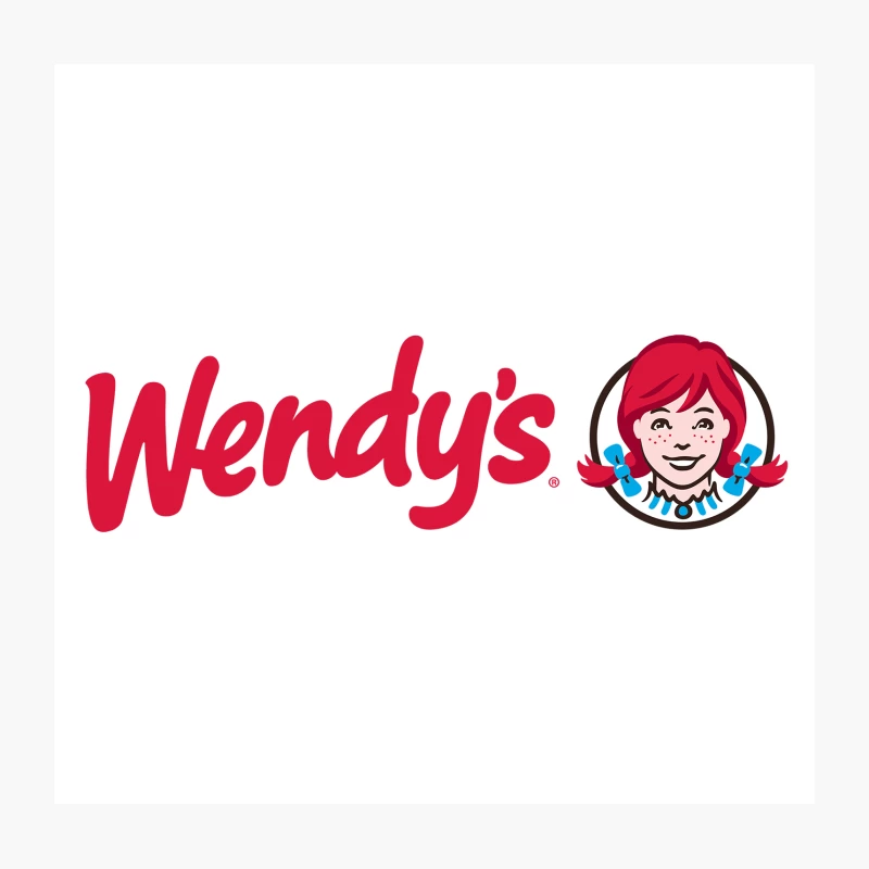 Wendy's Restaurant Chain Logo with Red Text and Iconic Mascot Throw Pillow