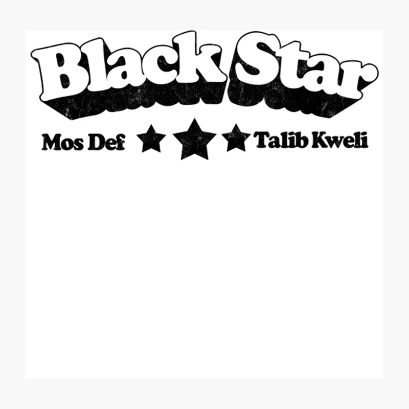 Black Star  Hip Hop Typography Design Throw Pillow