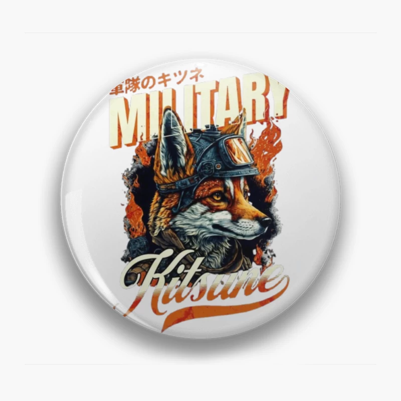 Military Fox: Japanese Vintage Style Helmet Design Pin