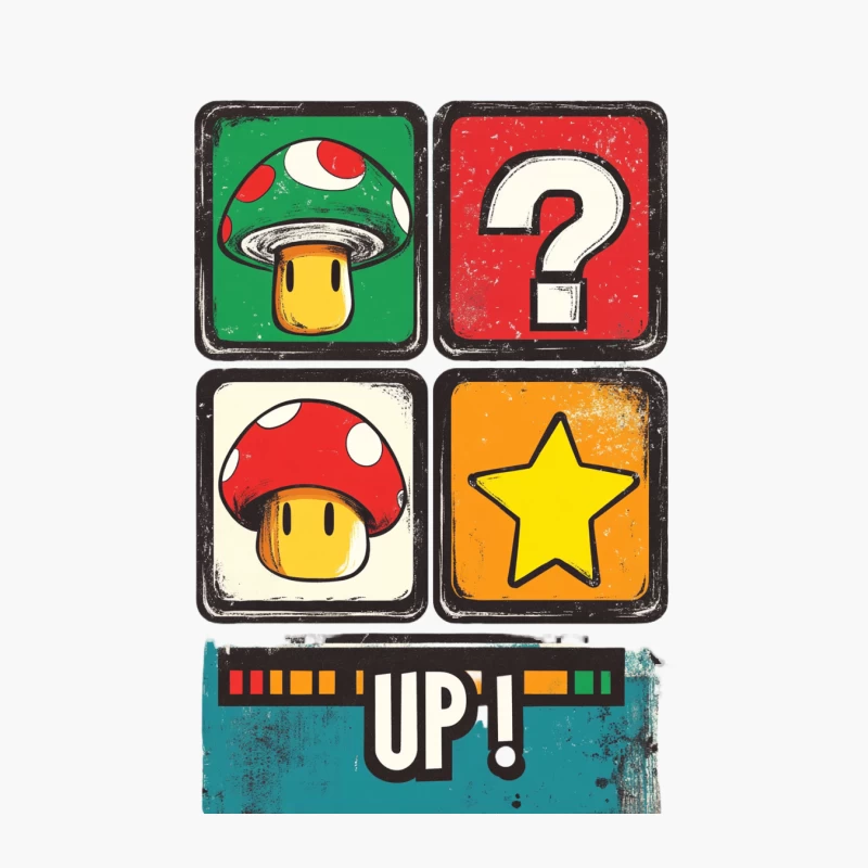 Retro Nintendo Mario Power-Up Icons Cotton Tote Bag