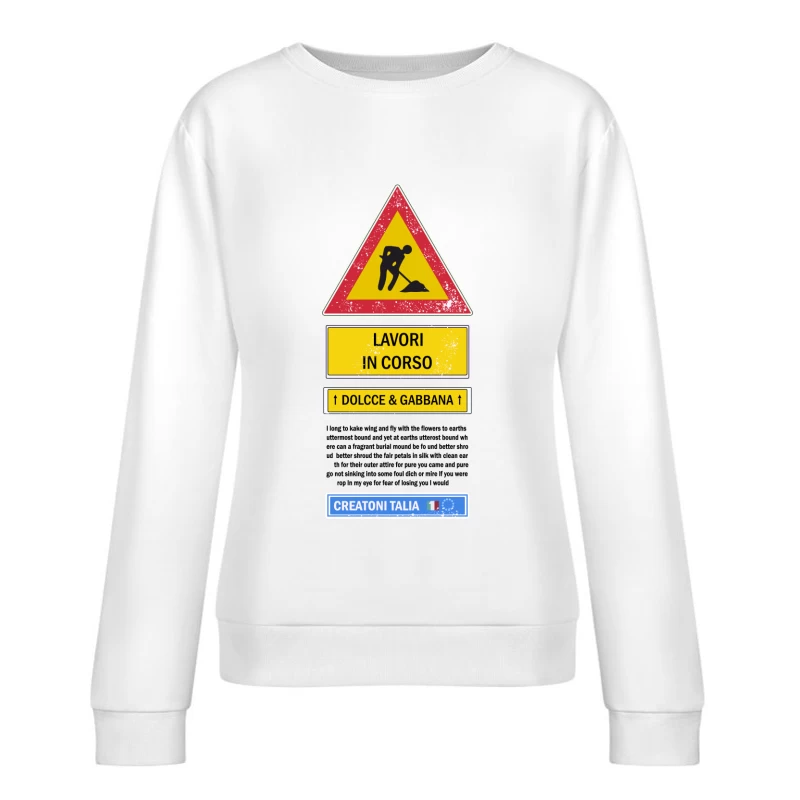 Baustelle Werbeschild Damen Pullover Sweatshirt