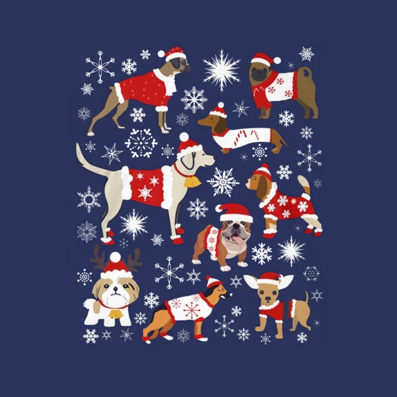 Chiens de Noël en pulls et chapeaux Femme T-Shirt
