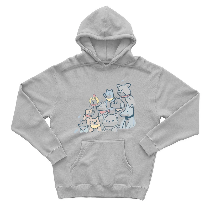 Bunte Hundegruppe mit Schals Herren Pullover Hoodie