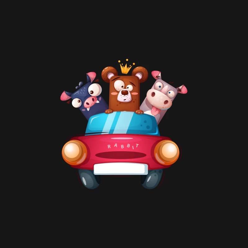 Animaux mignons dans une voiture Femme T-Shirt