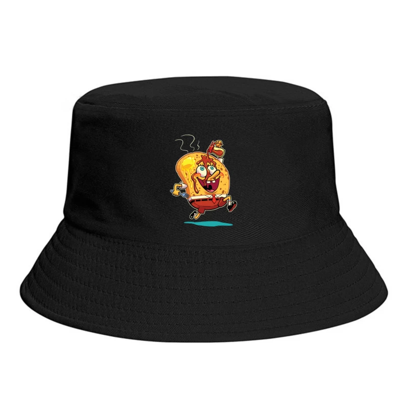 Excited Cartoon Slice of Toast Bucket Hat