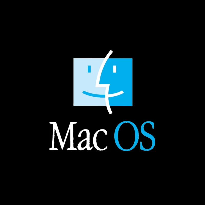 MacOS Operating System Logo in Blue and White Pin