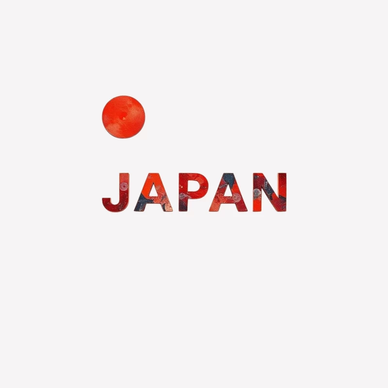 Minimalist Japanese Flag Design with Typography Male T-Shirt