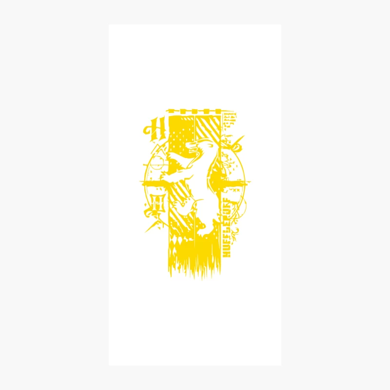 Abstract Yellow Bird Silhouette with Geometric Patterns iPhone Case