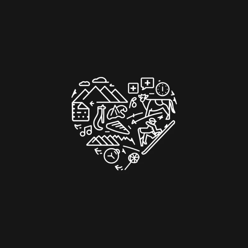 Travel-Themed Heart Collage Female Long Sleeve T-Shirt