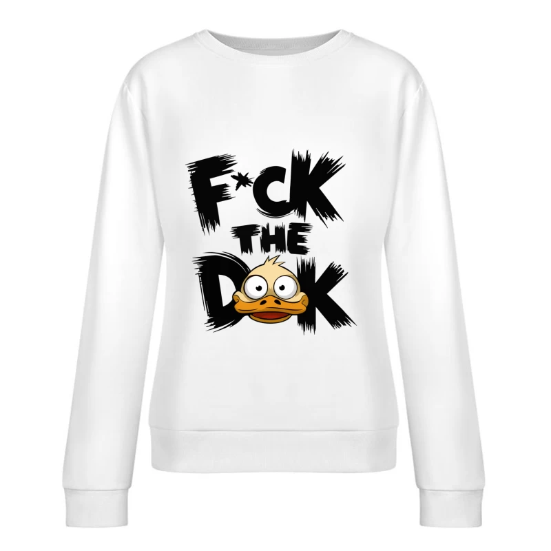 Angry Cartoon Duck Female Pullover Sweatshirt