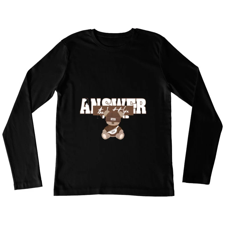 Bärendesign mit Schriftzug Damen Langarm T-Shirt