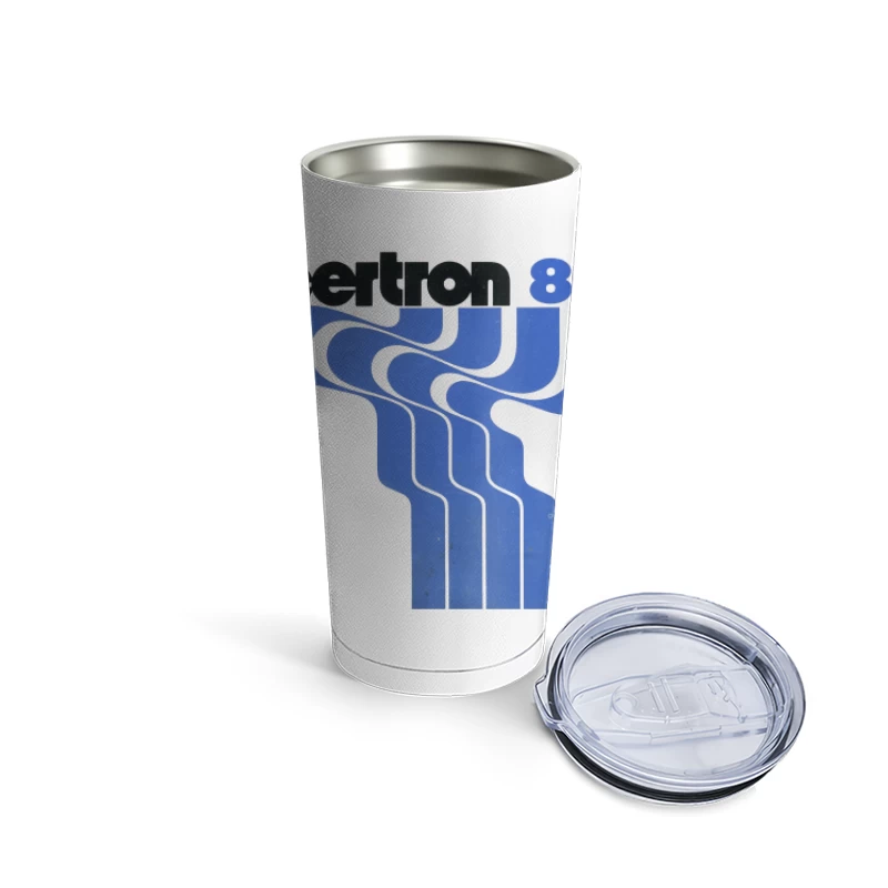 Vintage Certron 80 Blue Wave Logo Design Travel Mug