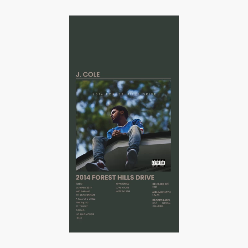 J. Cole's "2014 Forest Hills Drive" Album Cover: Hip-Hop Icon on Rooftop iPhone Case