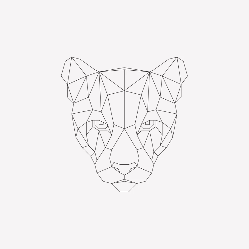 Visage de Panthère Géométrique Femme T-Shirt