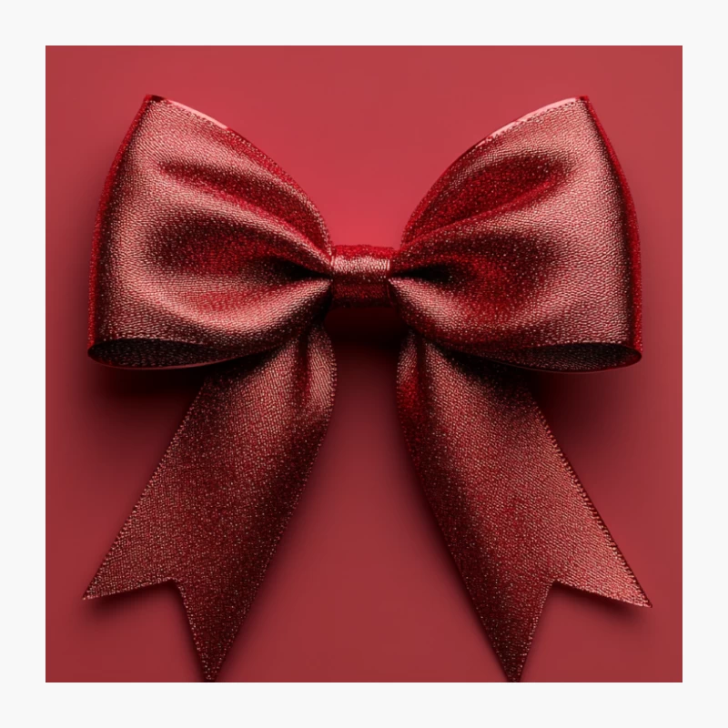 Elegant Red Satin Bow: Festive Holiday Decoration Pin
