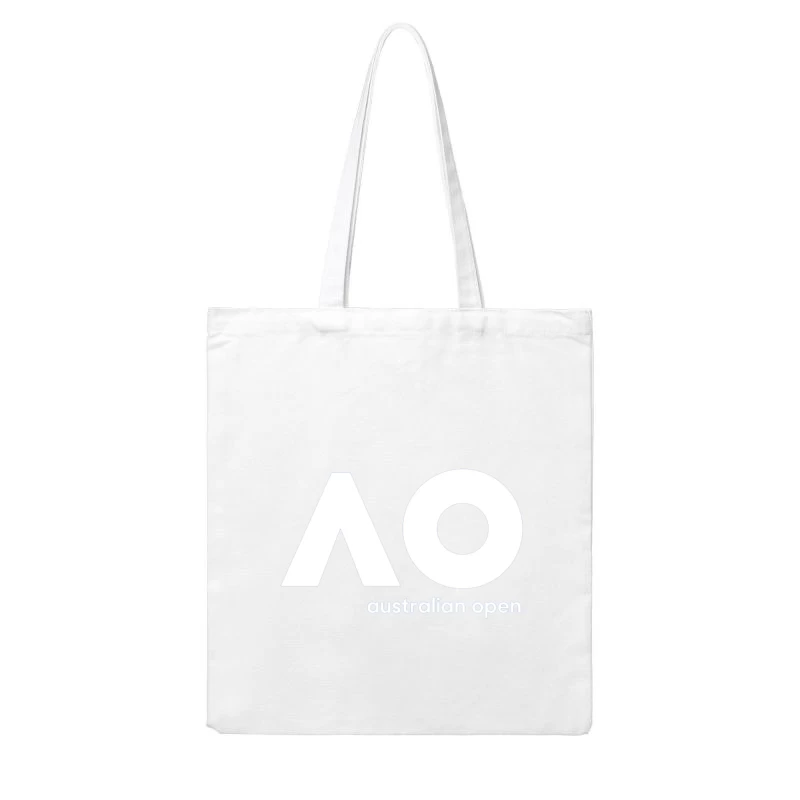 Australian Open Tennis Tournament White Minimalist Logo Cotton Tote Bag