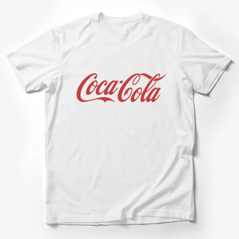 Classic Red Coca-Cola Cursive Logo Male T-Shirt