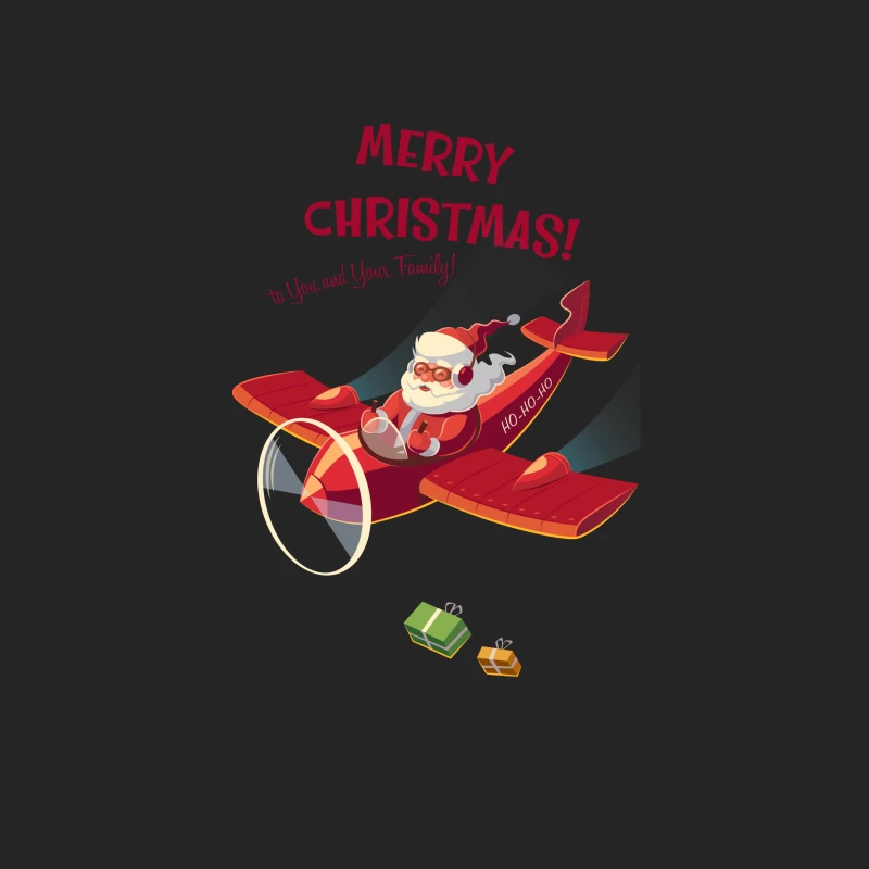 Père Noël en avion souhaitant Joyeux Noël Homme Sweat-shirt à enfiler