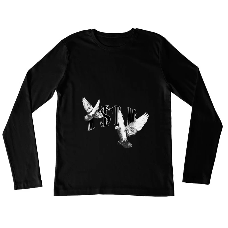 Design de colombes et fleurs Femme Manches Longues T-Shirt