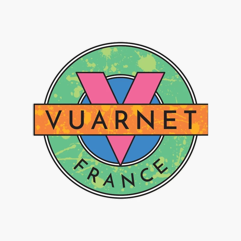 Colorful Retro Vuarnet France Circular Logo Design Cotton Tote Bag