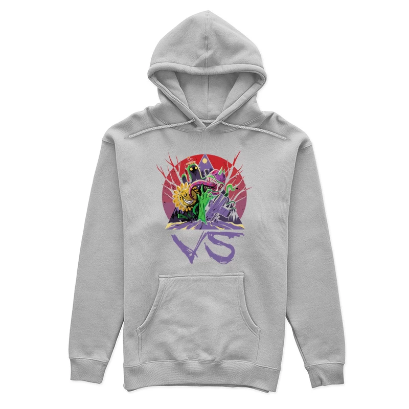 Monsters vs. Plants: A Whimsical Battle Female Pullover Hoodie