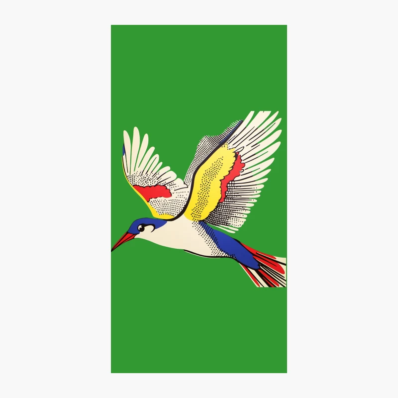 Vibrant Abstract Geometric Bird Illustration in Flight iPhone Case