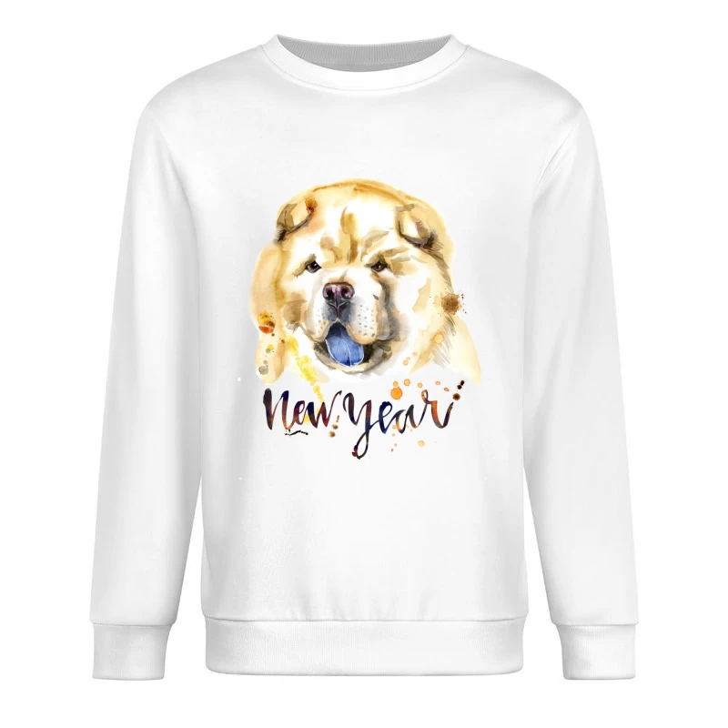 Portrait de Chien pour le Nouvel An Homme Sweat-shirt à enfiler