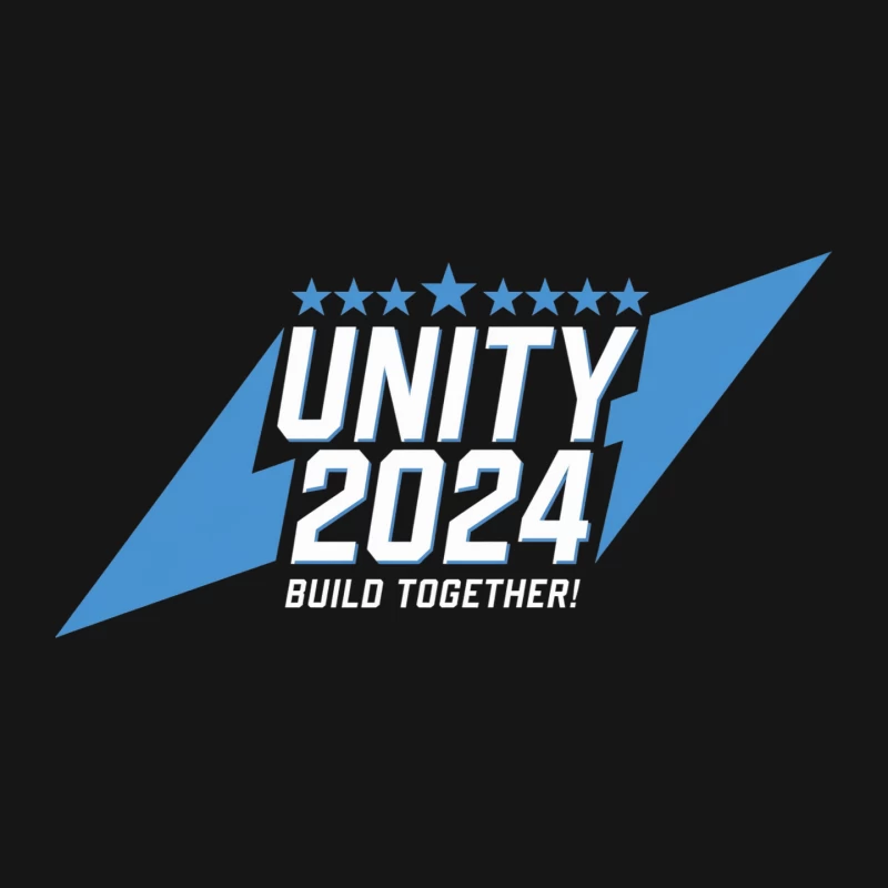 Unity 2024 Political Campaign Logo with Blue Lightning Bolt Mouse Pad