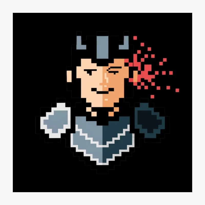 Retro Pixel Art Fantasy Warrior Avatar Pin